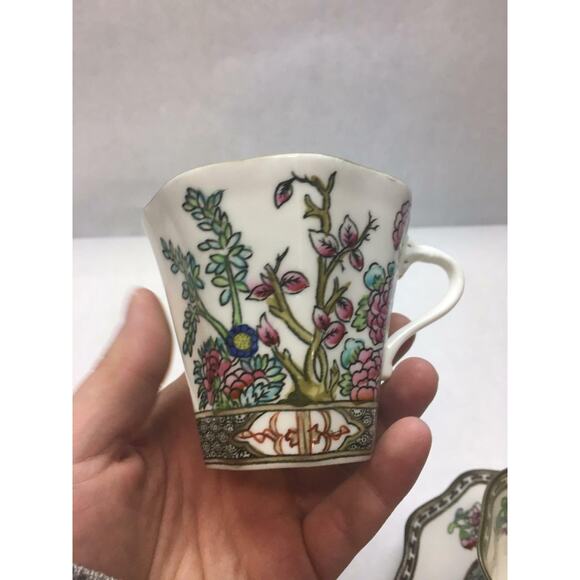 VINTAGE Coalport CHINA Indian Tree Pattern SET OF TWO Teacups and Saucer SET - Picture 5 of 12